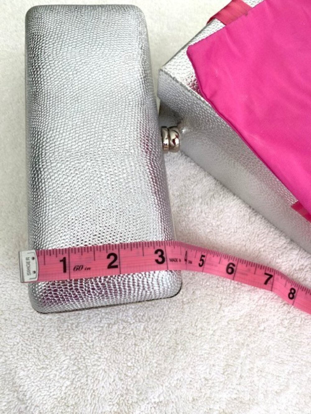 Victoria's Secret Clutch Silver Pink Sequin Bag Dust Cover - Picture 10 of 12